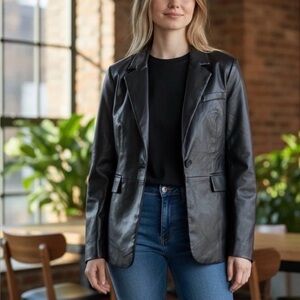 Cabí faux leather blazer jacket